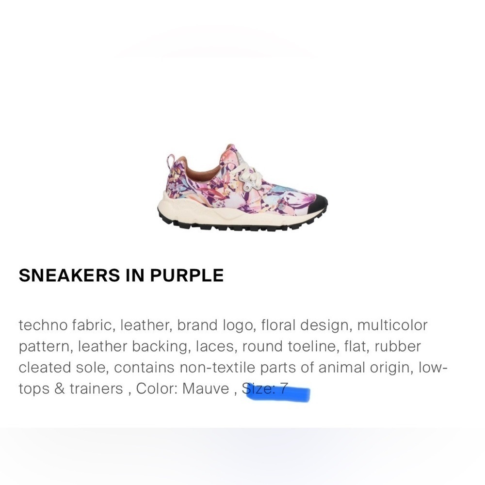 NEW Flower Mountain Pampas Women’s Sneakers Koki Taniguchi Floral- 7.5 - Picture 2 of 8